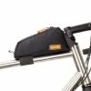 Sacoche Tube De Cadre Tissu Noir Attache Velcro Restrap -Antivol vélo importe boutique sacoche tube de cadre tissu noir attache velcro restrap