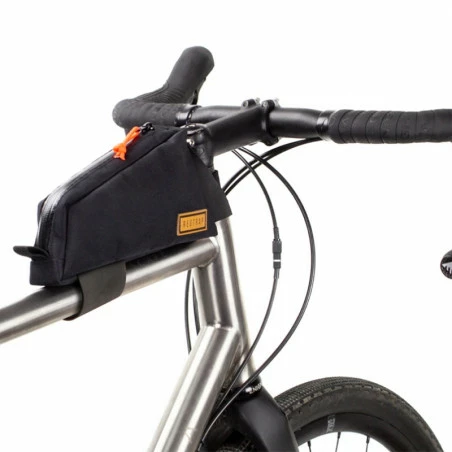 Sacoche Tube De Cadre Tissu Noir Attache Velcro Restrap 5 Sacoche Tube De Cadre Tissu Noir Attache Velcro Restrap – Image 3