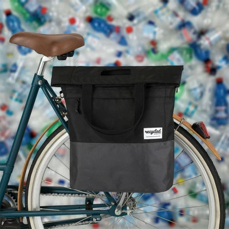 Sacoche Vélo Shopper Recyclé 20L URBAN PROOF Noir Gris 2 Sacoche Vélo Shopper Recyclé 20L URBAN PROOF Noir Gris